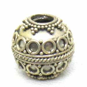 Large Hole Bead Handmade bali silver bead