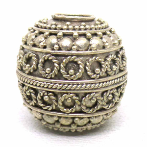 Large Hole Bead Handmade bali silver bead