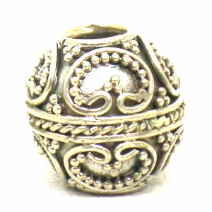 Large Hole Bead Handmade bali silver bead