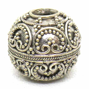 Large Hole Bead Handmade bali silver bead