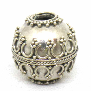 Large Hole Bead Handmade bali silver bead