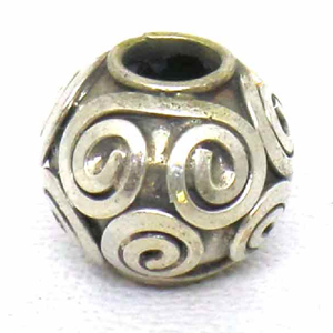 Large Hole Bead Handmade bali silver bead