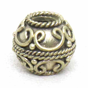 Large Hole Bead Handmade bali silver bead