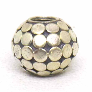 Large Hole Bead Handmade bali silver bead