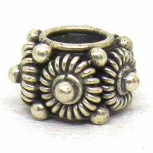 Large Hole Bead Handmade bali silver bead