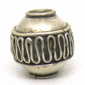 Large Hole Bead Handmade bali silver bead