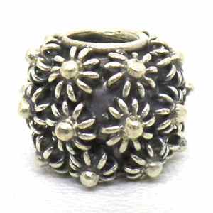 Large Hole Bead Handmade bali silver bead