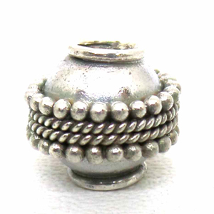 Large Hole Bead Handmade bali silver bead