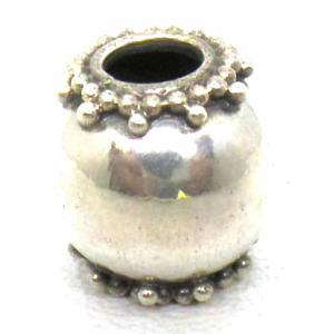 Large Hole Bead Handmade bali silver bead