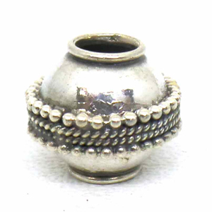 Large Hole Bead Handmade bali silver bead