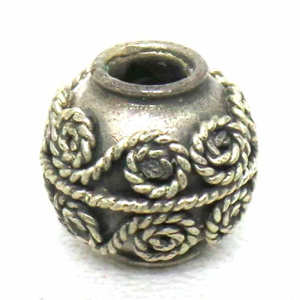 Large Hole Bead Handmade bali silver bead