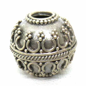 Large Hole Bead Handmade bali silver bead