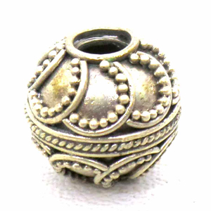 Large Hole Bead Handmade bali silver bead