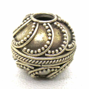 Large Hole Bead Handmade bali silver bead