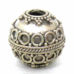 Large Hole Bead Handmade bali silver bead