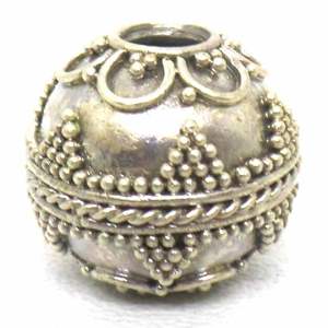 Large Hole Bead Handmade bali silver bead