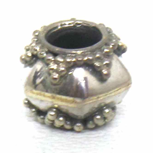 Large Hole Bead Handmade bali silver bead