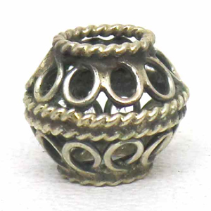 Large Hole Bead Handmade bali silver bead