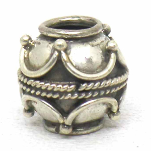 Large Hole Bead Handmade bali silver bead