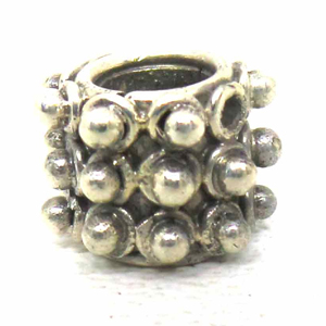 Large Hole Bead Handmade bali silver bead