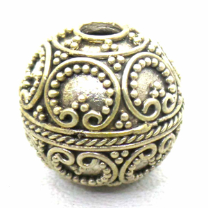 Large Hole Bead Handmade bali silver bead