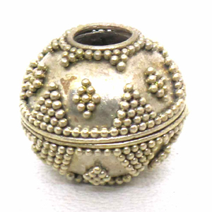 Large Hole Bead Handmade bali silver bead