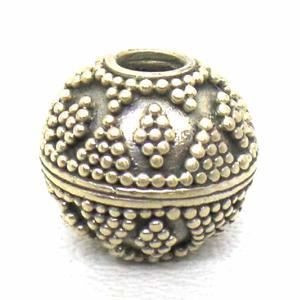 Large Hole Bead Handmade bali silver bead