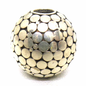 Large Hole Bead Handmade bali silver bead