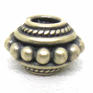 Large Hole Bead Handmade bali silver bead