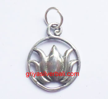 Lotus And Flowers bali silver bead