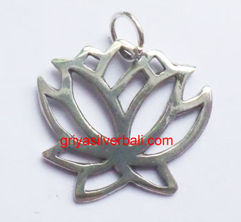 Lotus And Flowers bali silver bead