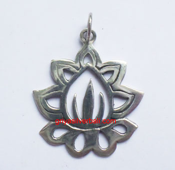 Lotus And Flowers bali silver bead