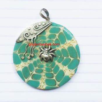 Pendant Shell bali silver bead