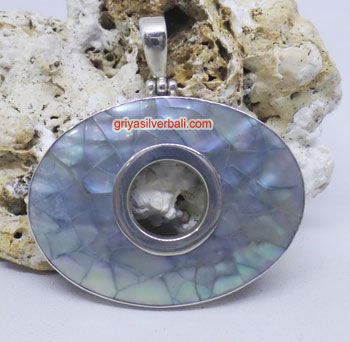 Pendant Shell bali silver bead