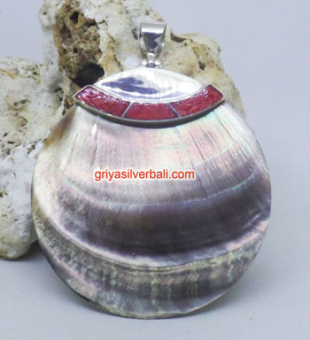 Pendant Shell bali silver bead