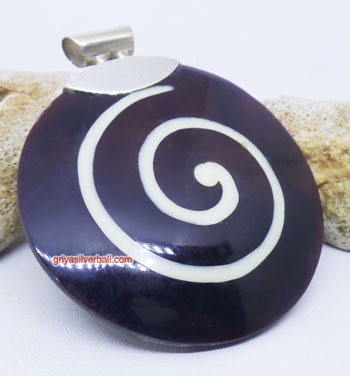 Pendant Shell bali silver bead