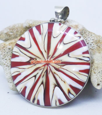 Pendant Shell bali silver bead