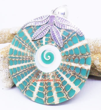 Pendant Shell bali silver bead