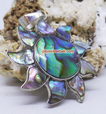 Pendant Shell bali silver bead