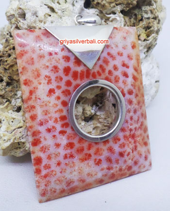 Pendant Shell bali silver bead