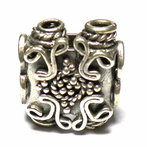 Pipe And Barrel bali silver bead