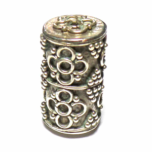 Pipe And Barrel bali silver bead