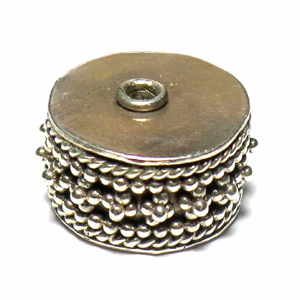 Pipe And Barrel bali silver bead