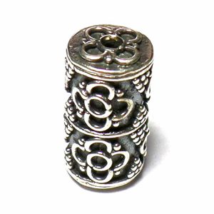 Pipe And Barrel bali silver bead