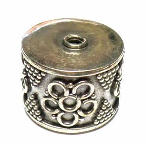 Pipe And Barrel bali silver bead