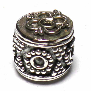 Pipe And Barrel bali silver bead