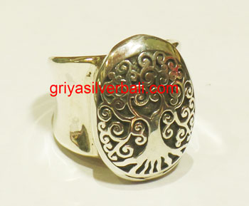 Ring No Stone bali silver bead