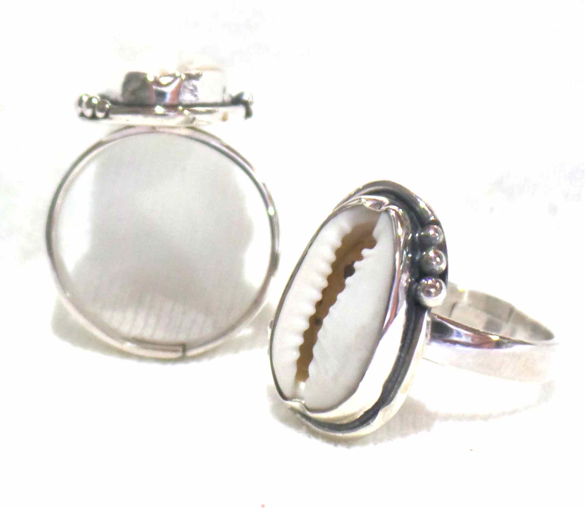 Ring Shell Cowrie bali silver bead