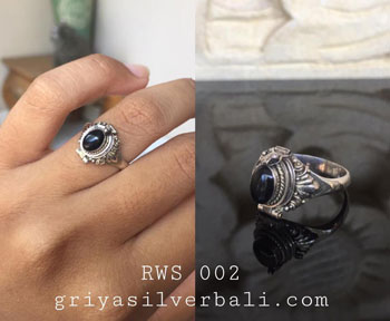 Ring With Stone bali silver bead