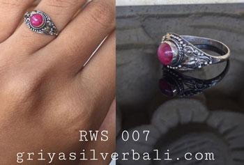 Ring With Stone bali silver bead